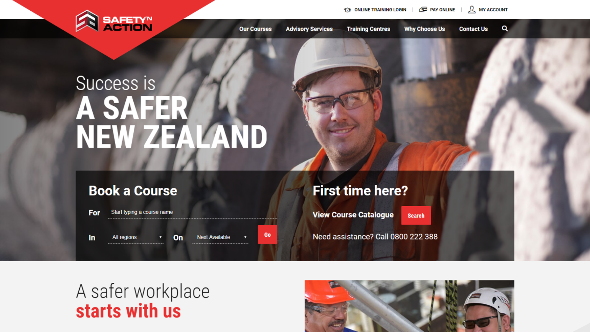 Safety ’N Action's training company website