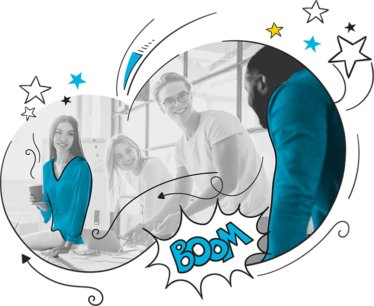 People using a management software system